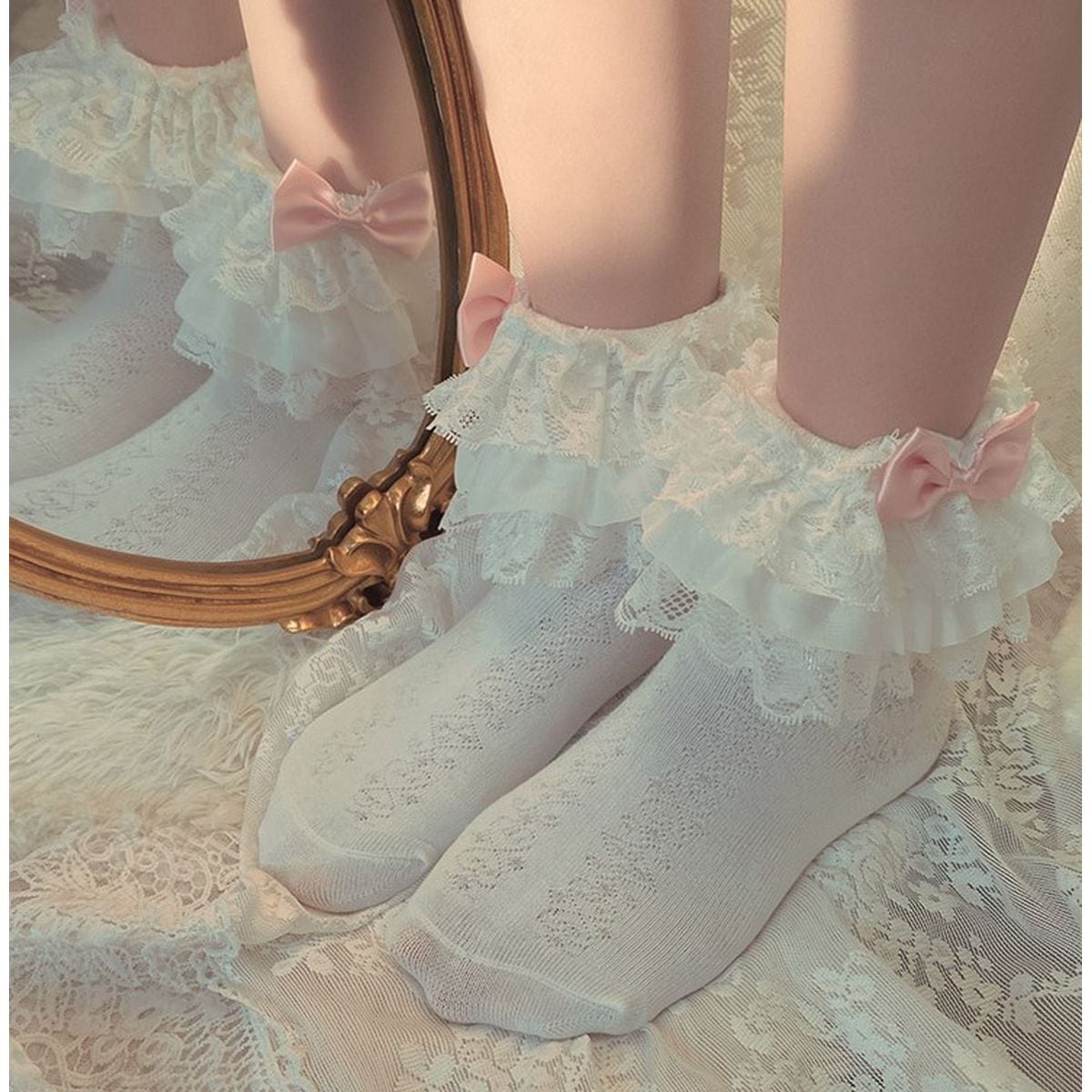 Sweet Ruffle-Top Lolita Ankle Socks