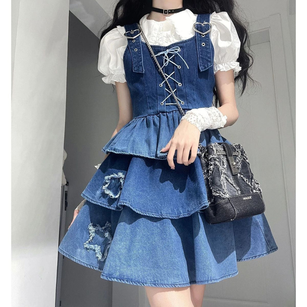 Y2K Gradient Denim Ensemble