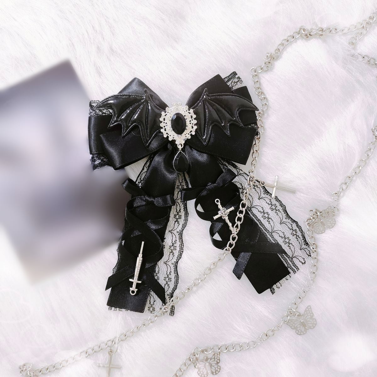 Gothic Bat Ribbon Hair Accessory
