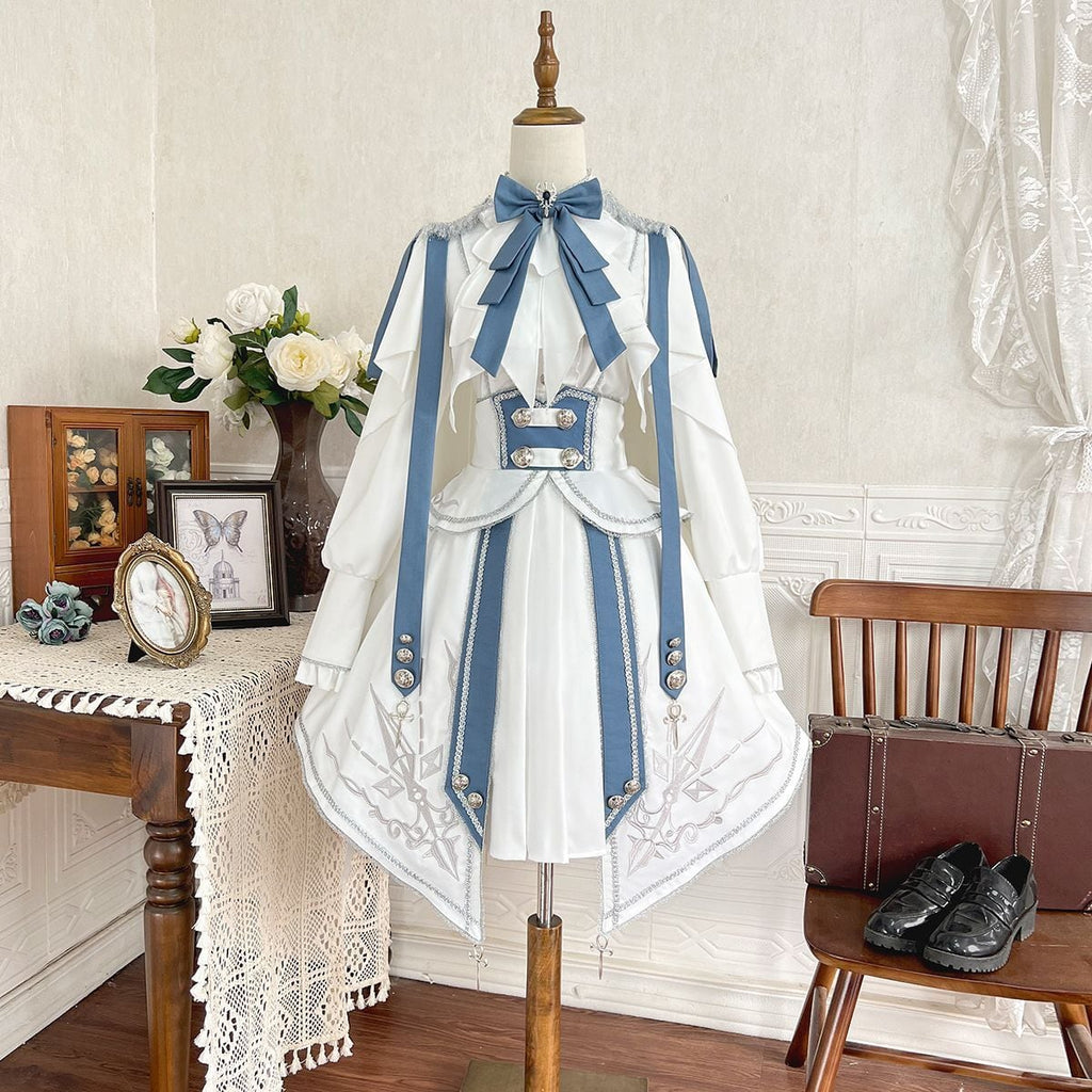 Blue x White Knight Military Lolita Set
