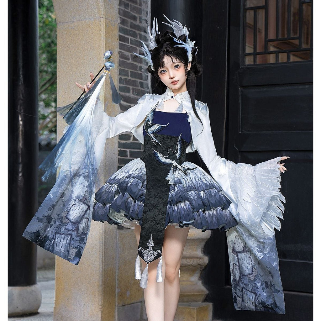 Elegant Oriental Tiered Skirt Coordinates