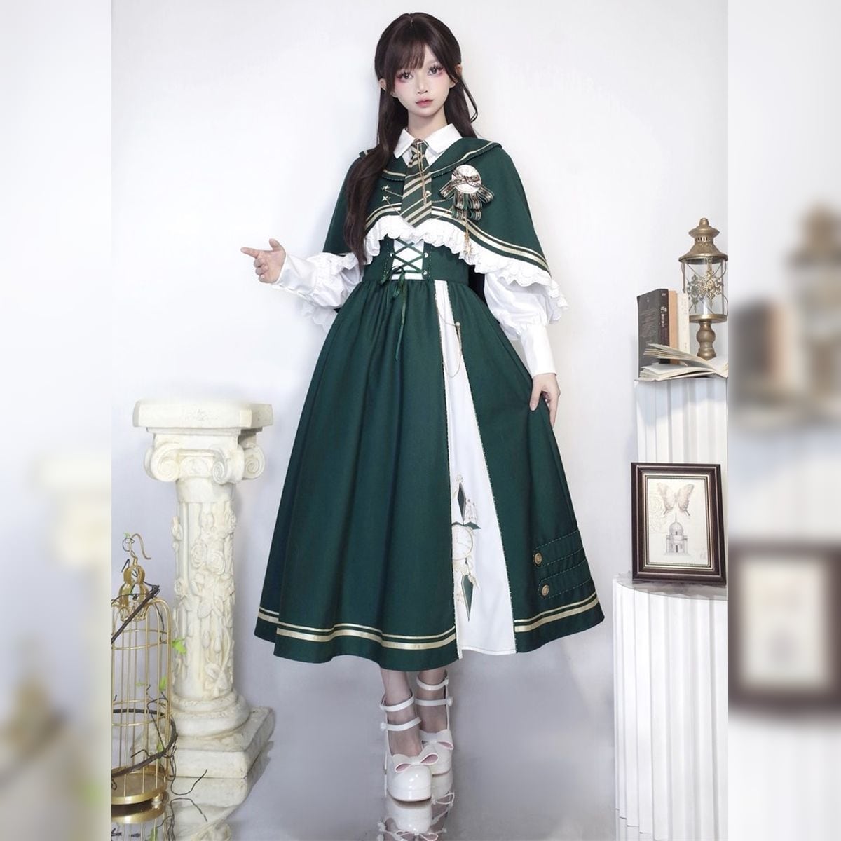 Time Traveler Cape Dress Ensemble