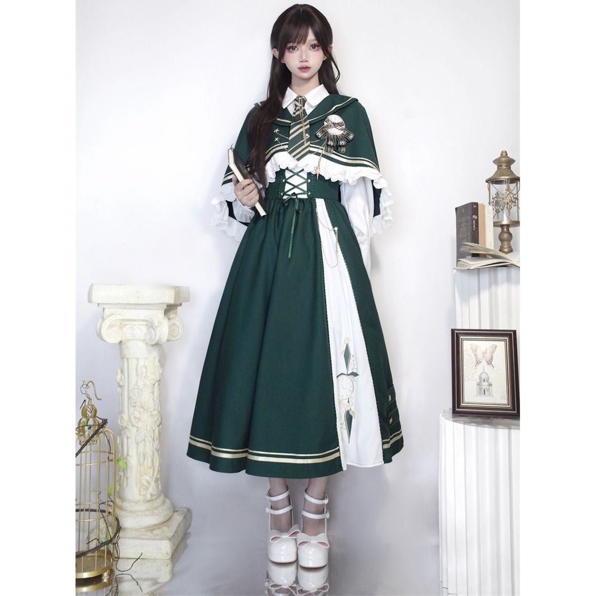 Time Traveler Cape Dress Ensemble