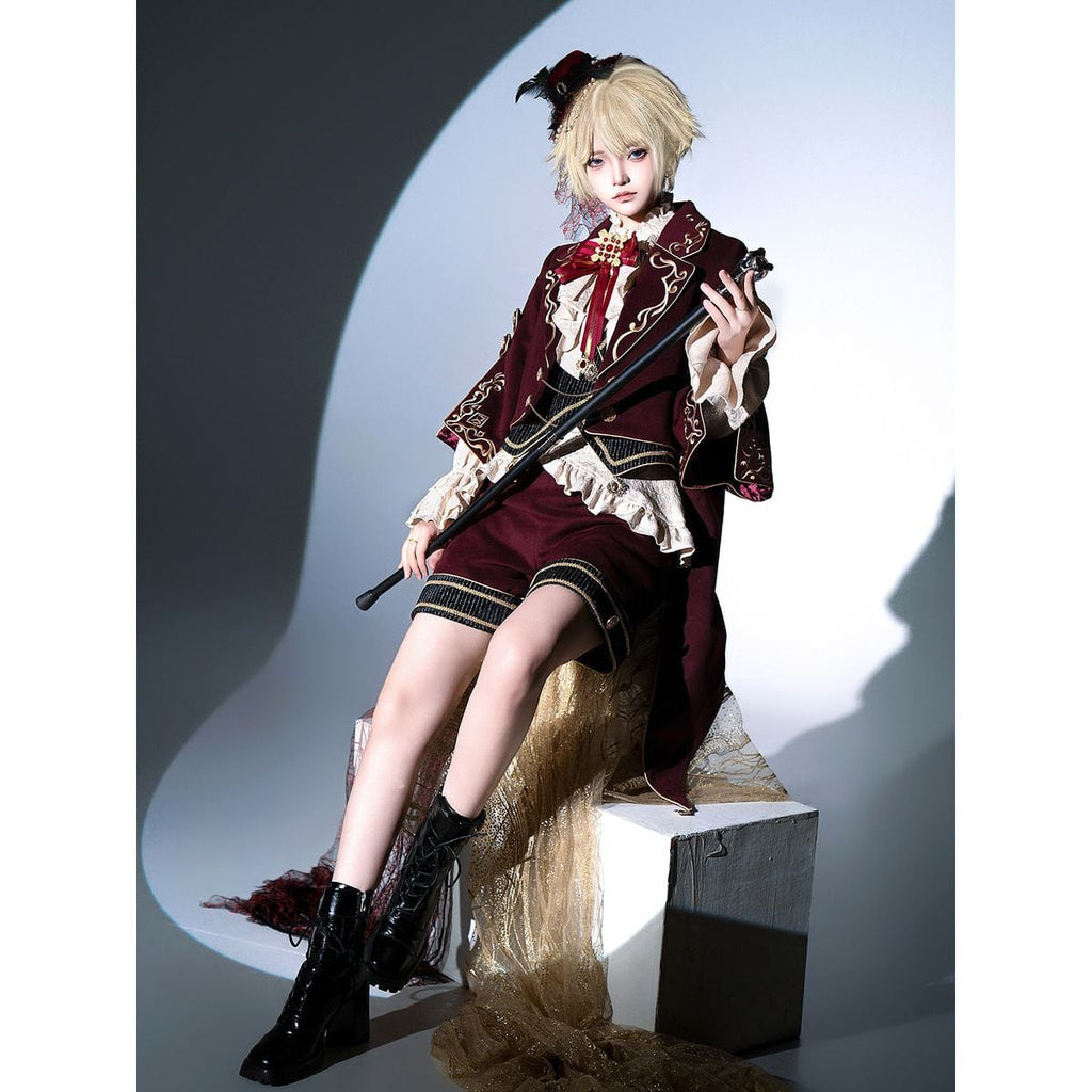 Elegant Prince Red and White Outfit