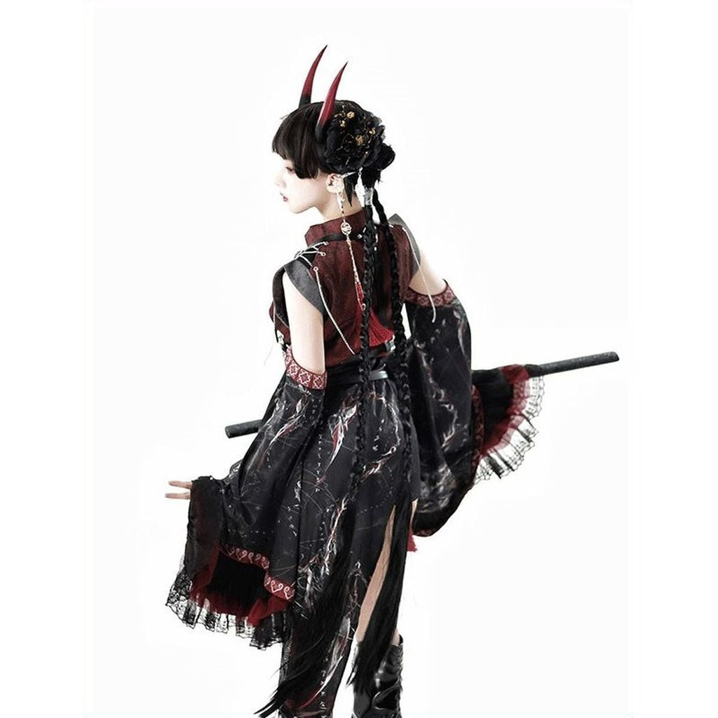 Oriental x Gothic Vampire Dress Set
