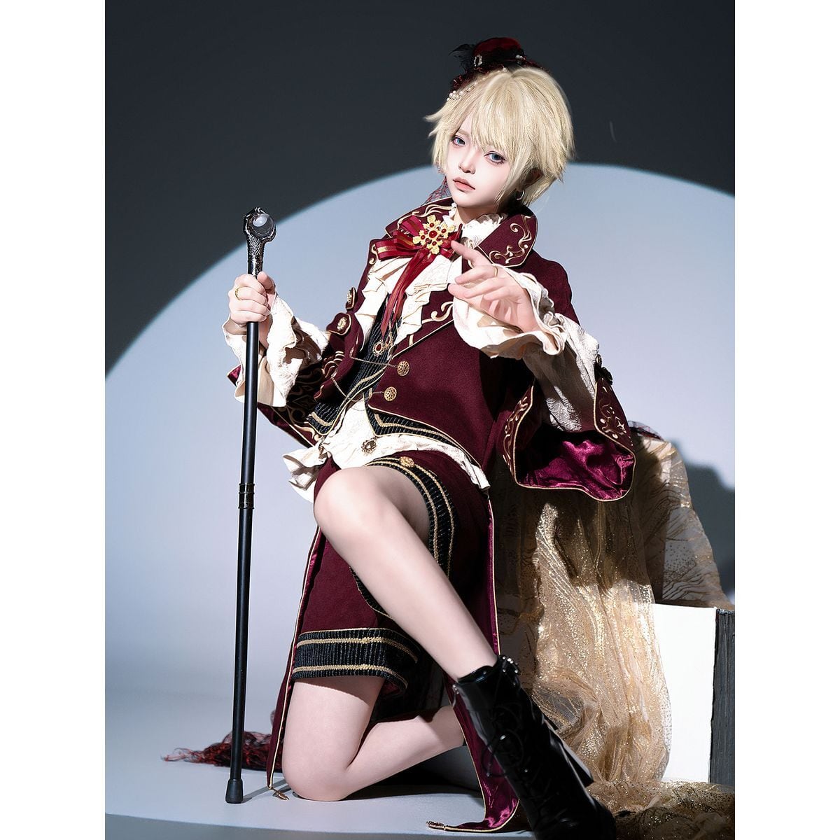 Elegant Prince Red and White Outfit