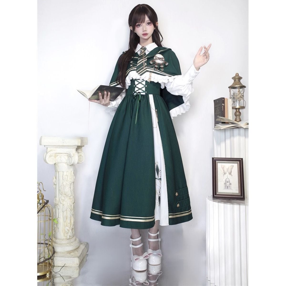 Time Traveler Cape Dress Ensemble