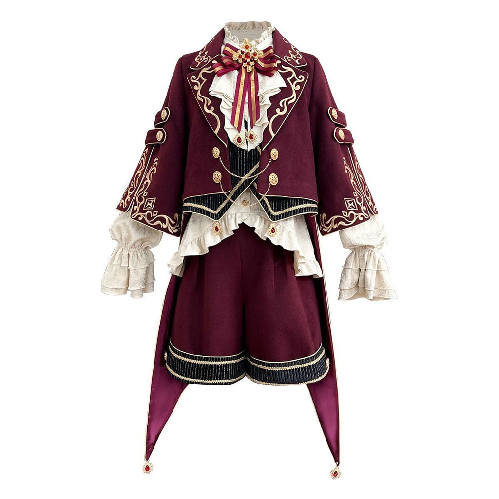 Elegant Prince Red and White Outfit