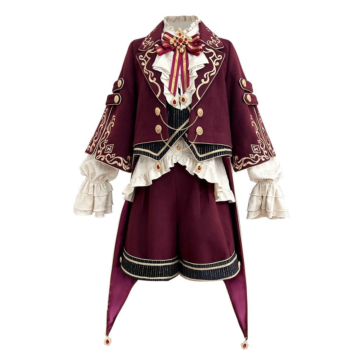 Elegant Prince Red and White Outfit