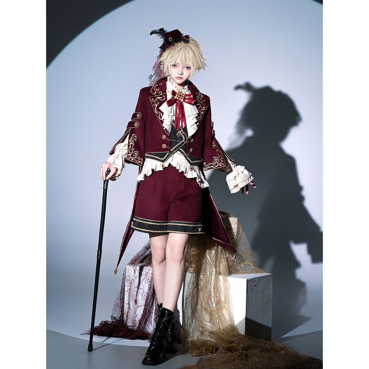 Elegant Prince Red and White Outfit