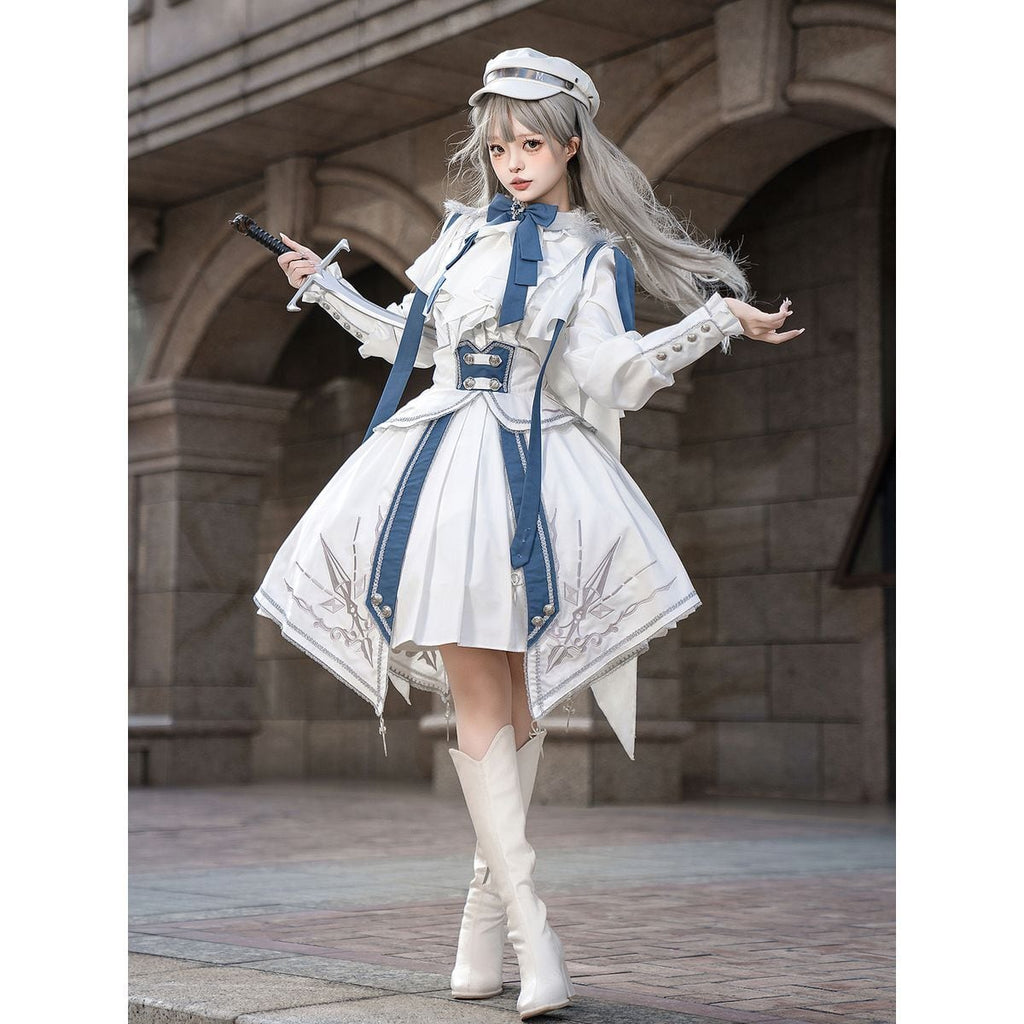 Blue x White Knight Military Lolita Set
