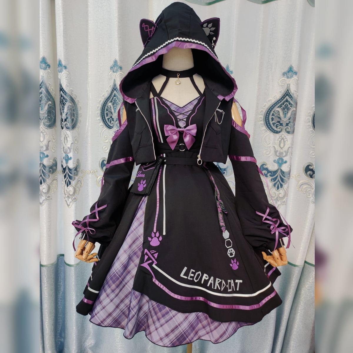 Whimsical Cat Hoodie Dress