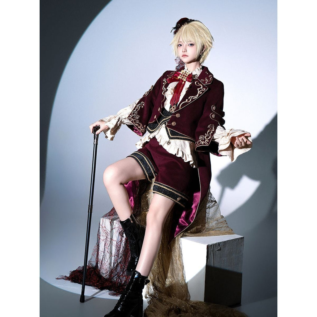 Elegant Prince Red and White Outfit