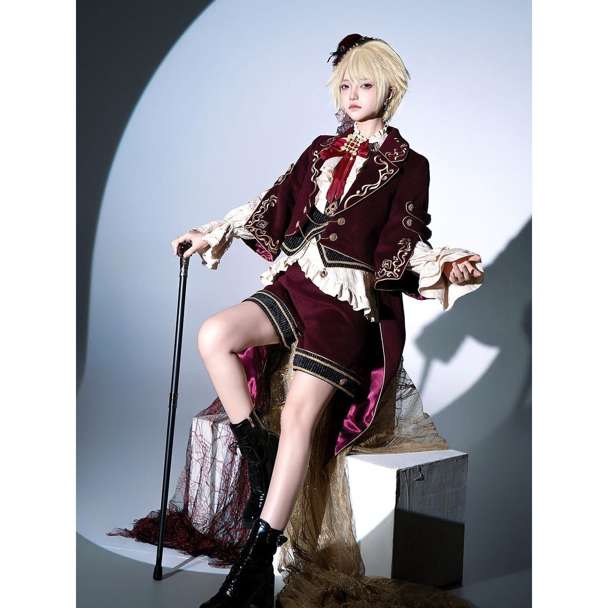 Elegant Prince Red and White Outfit