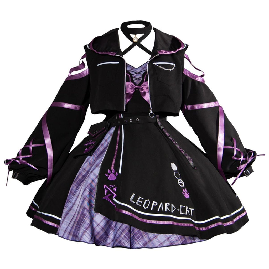 Whimsical Cat Hoodie Dress