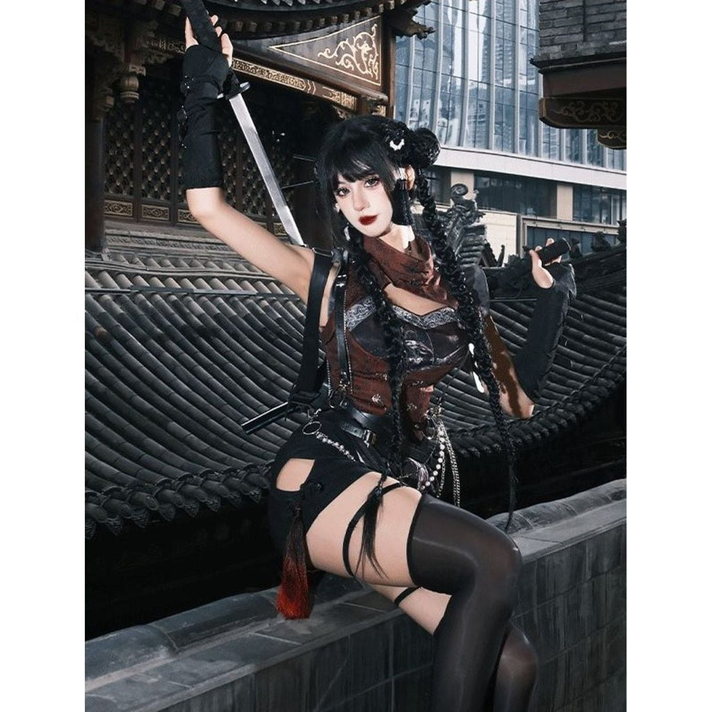 Oriental x Gothic Vampire Dress Set