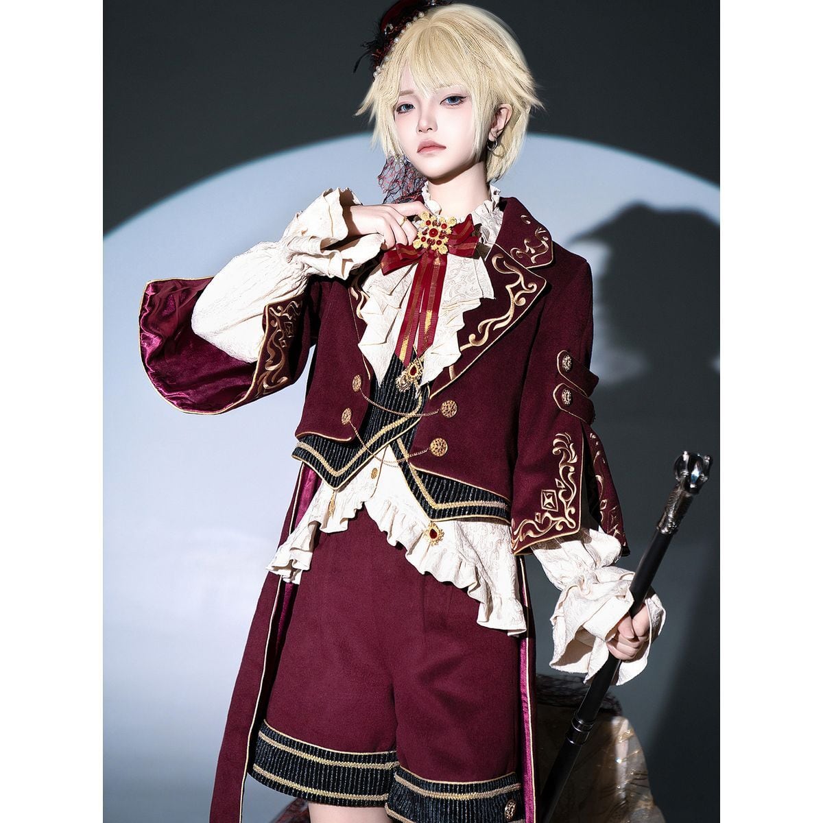 Elegant Prince Red and White Outfit