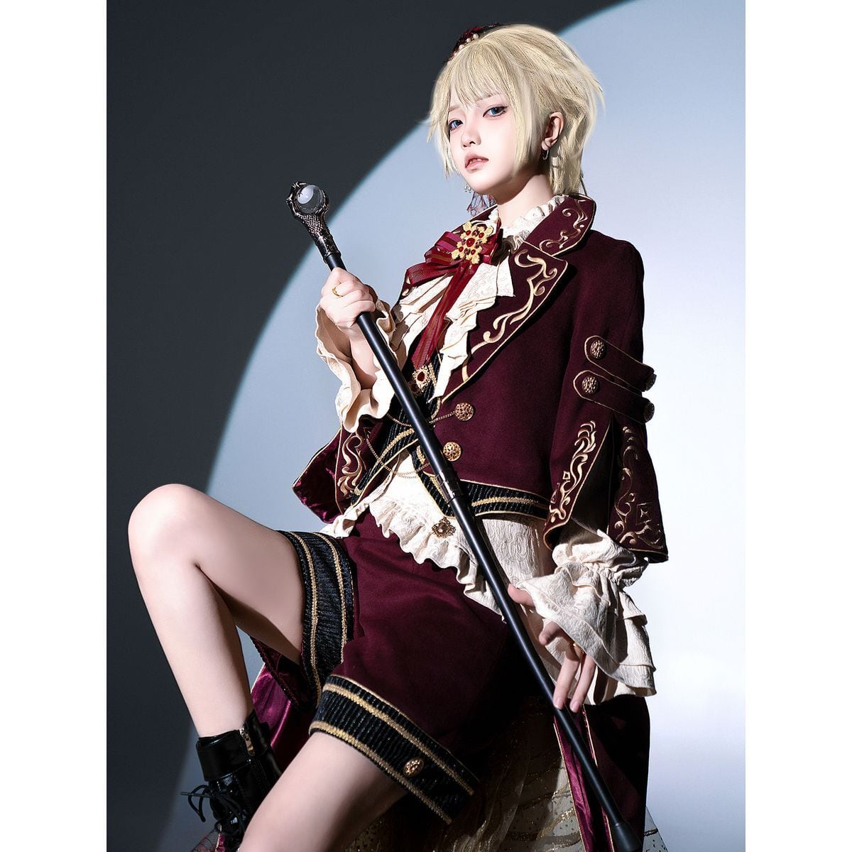 Elegant Prince Red and White Outfit