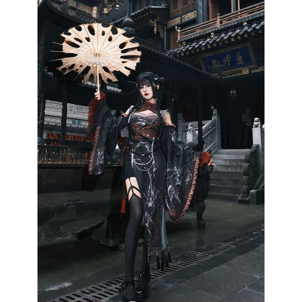 Oriental x Gothic Vampire Dress Set