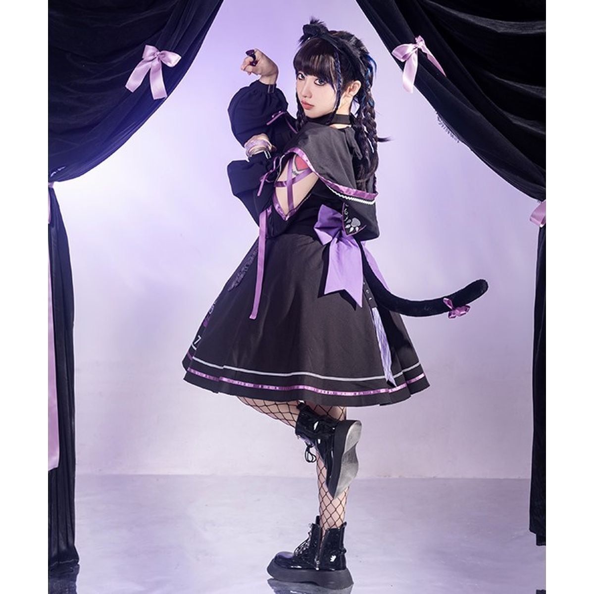 Whimsical Cat Hoodie Dress