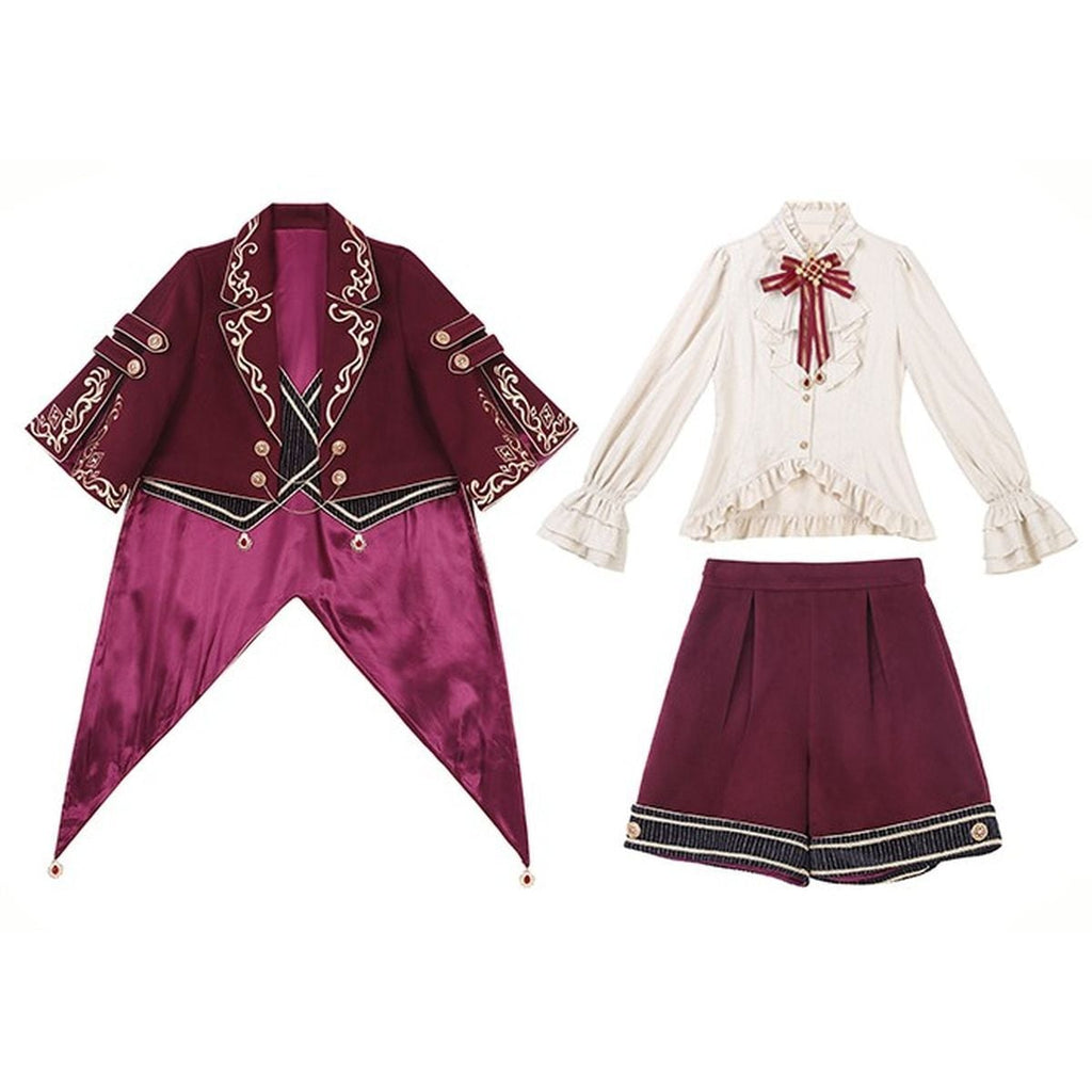 Elegant Prince Red and White Outfit