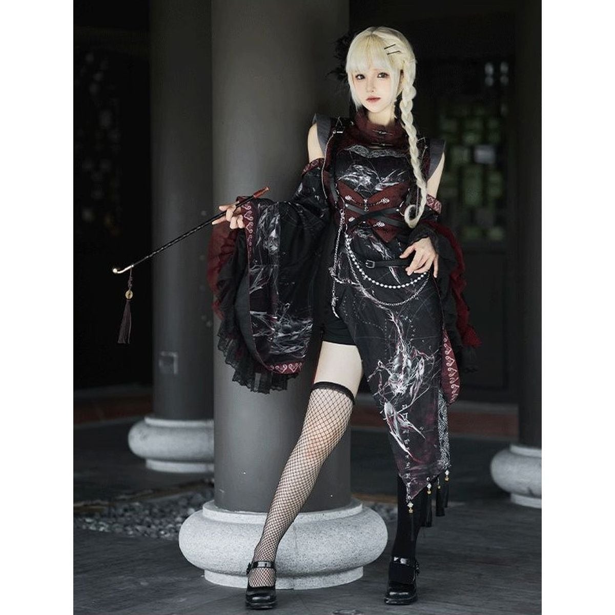 Oriental x Gothic Vampire Dress Set