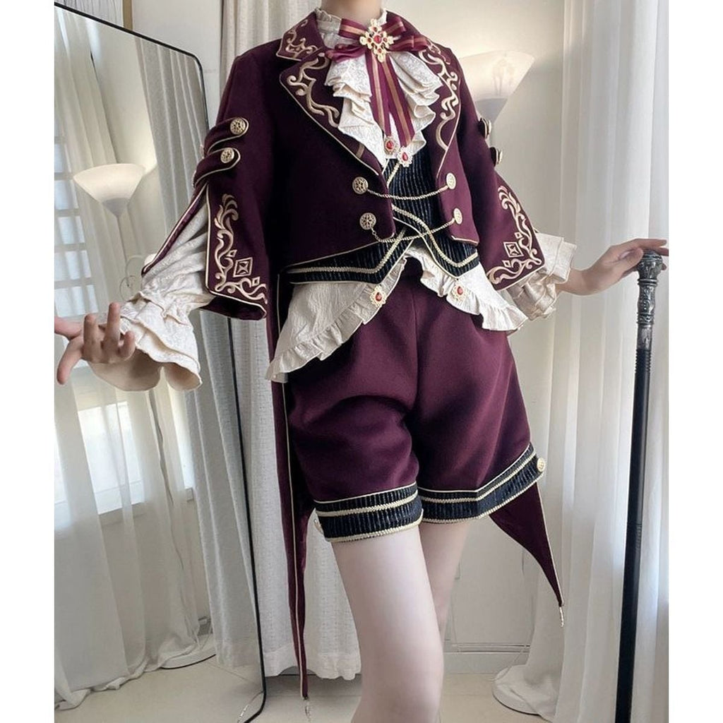 Elegant Prince Red and White Outfit