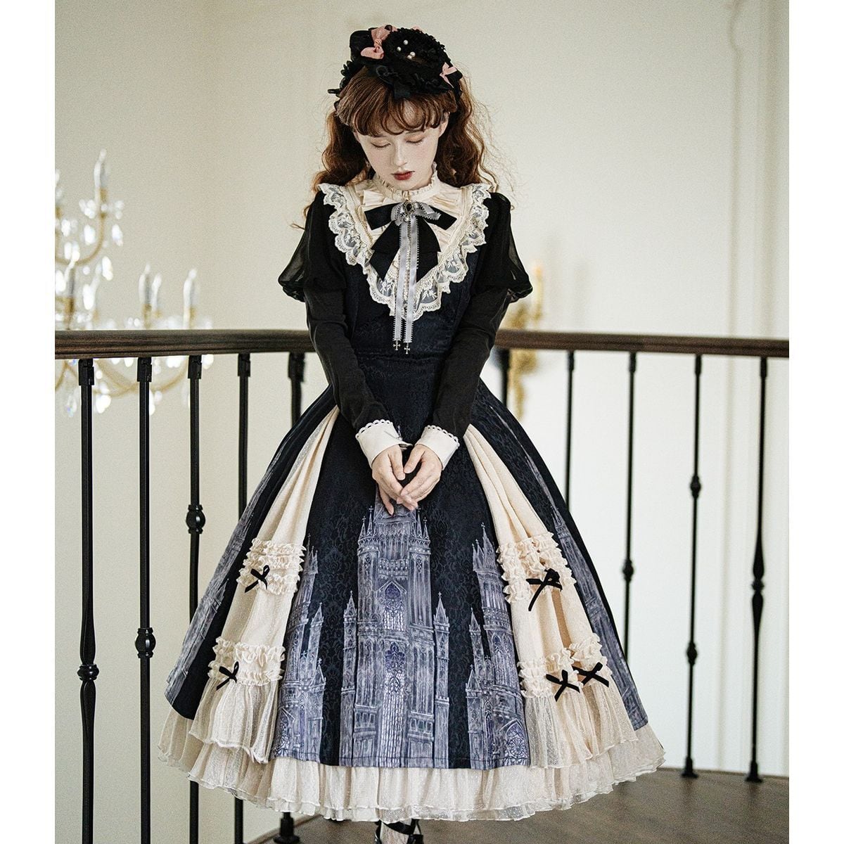 Elegant Gothic Frilly Gown