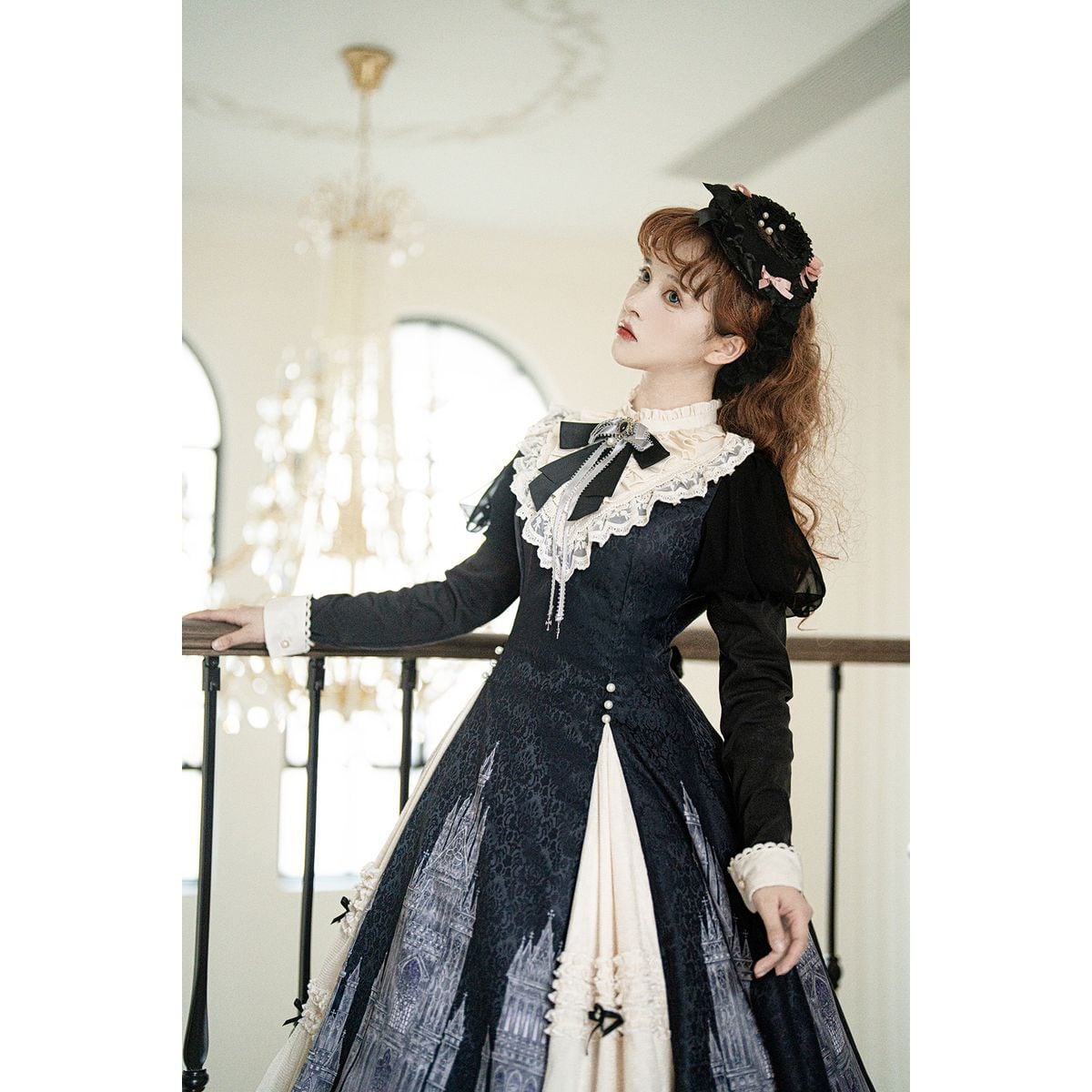 Elegant Gothic Frilly Gown