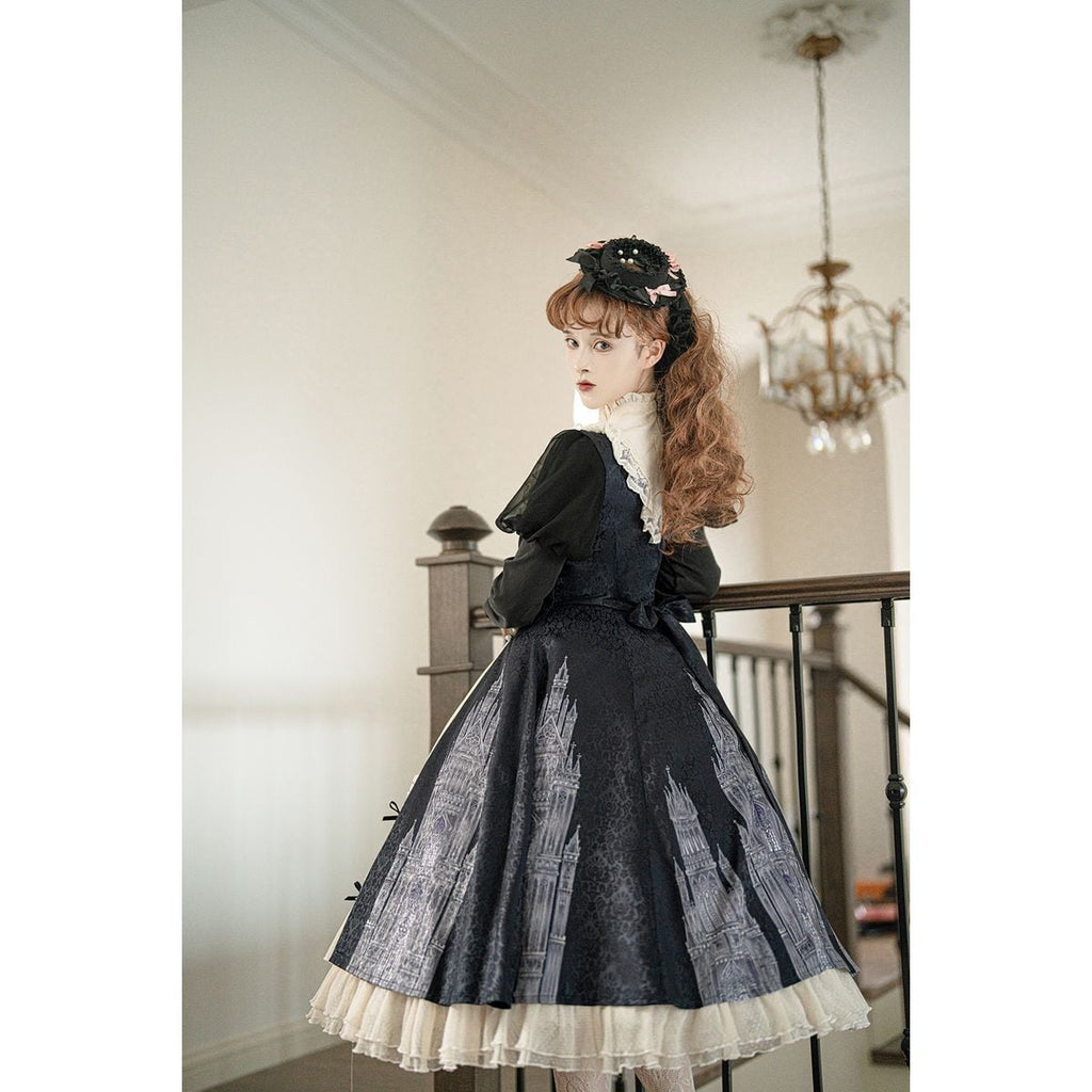 Elegant Gothic Frilly Gown