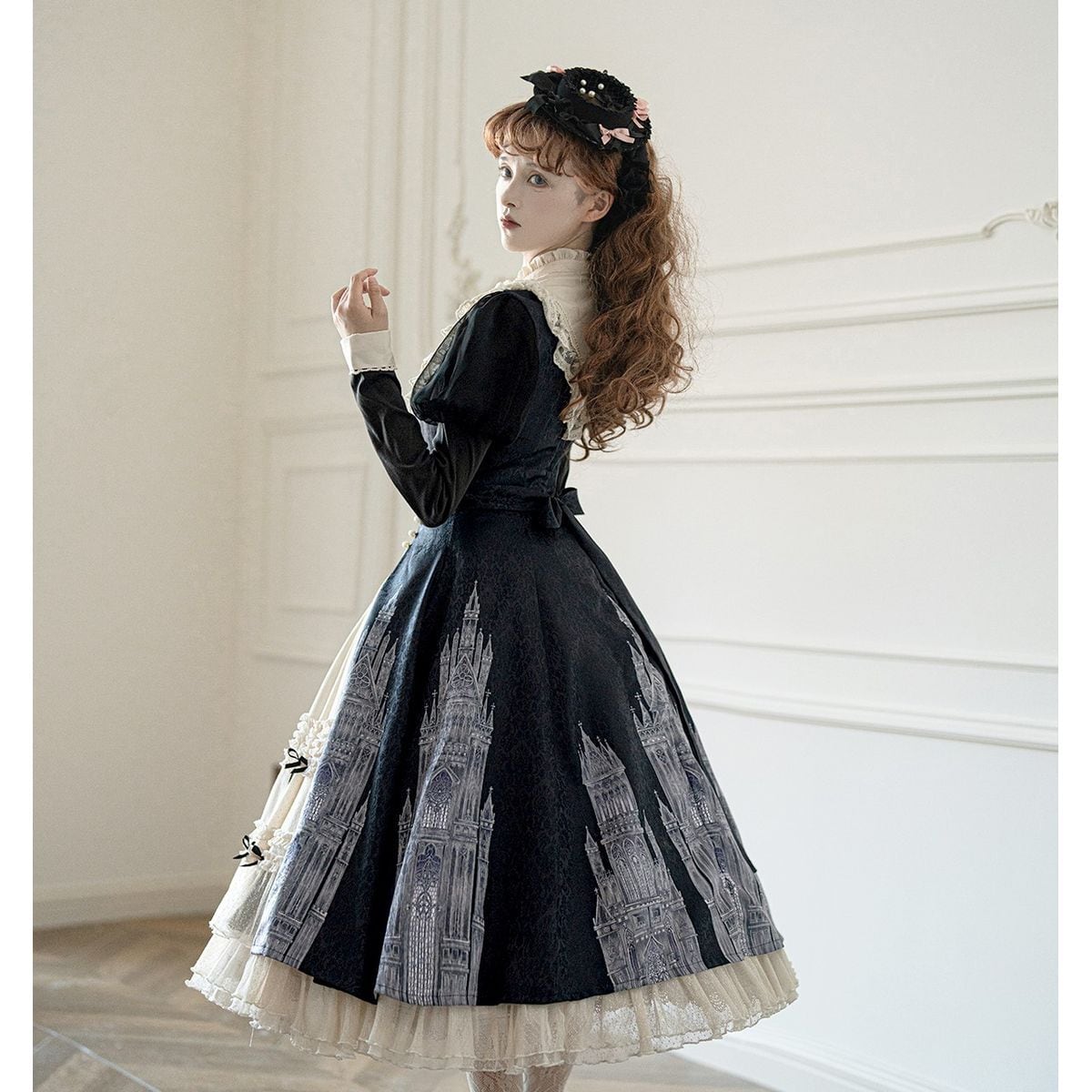 Elegant Gothic Frilly Gown