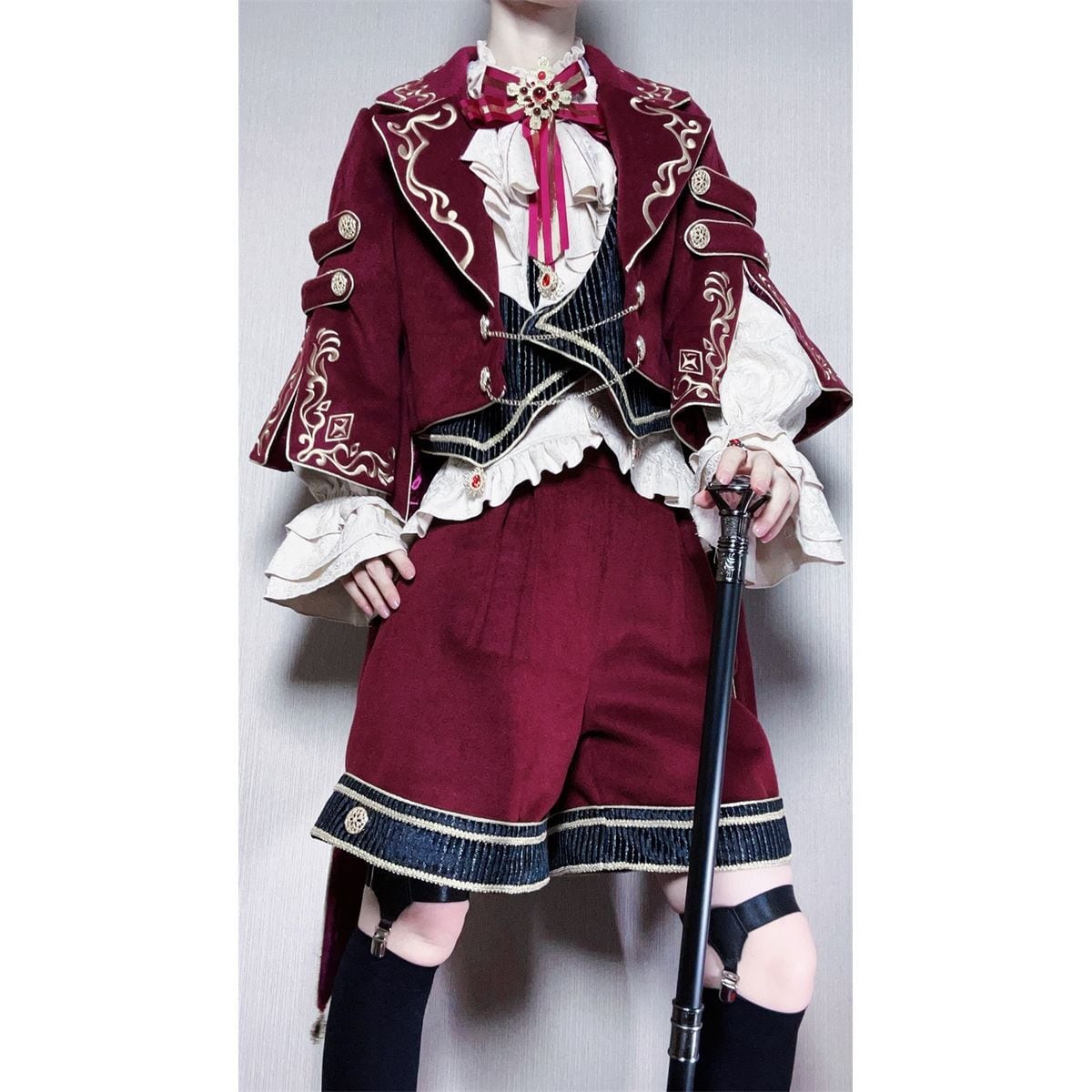 Elegant Prince Red and White Outfit