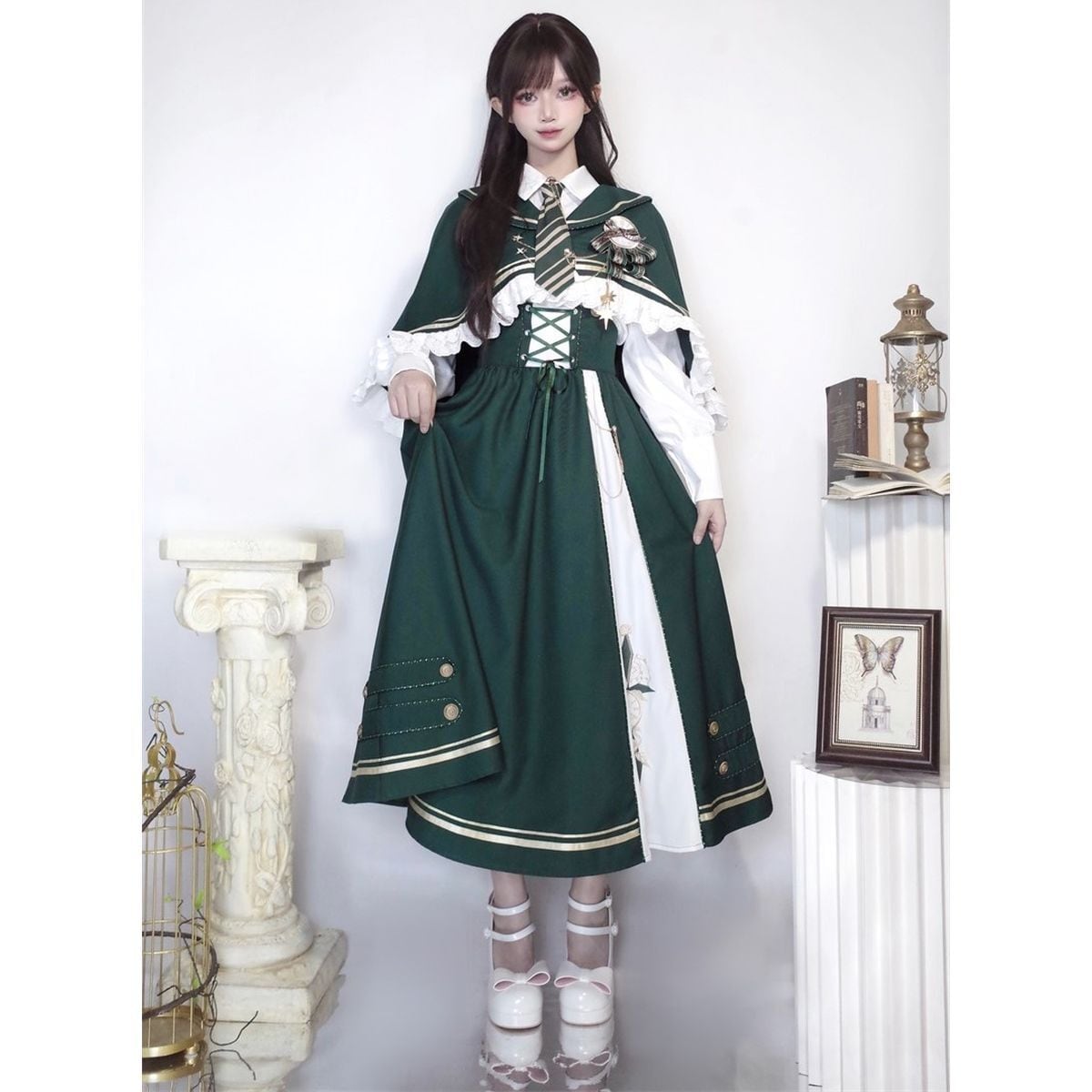 Time Traveler Cape Dress Ensemble